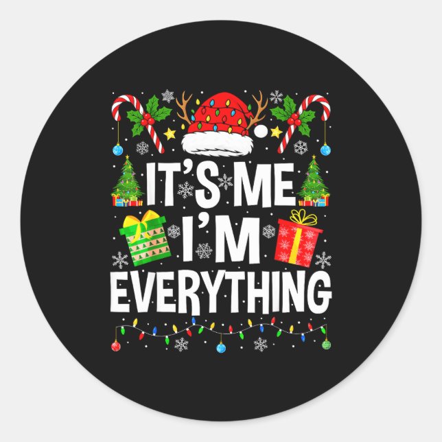 Pegatina Redonda I Have Everything I Need Couples Pajamas Christmas (Anverso)