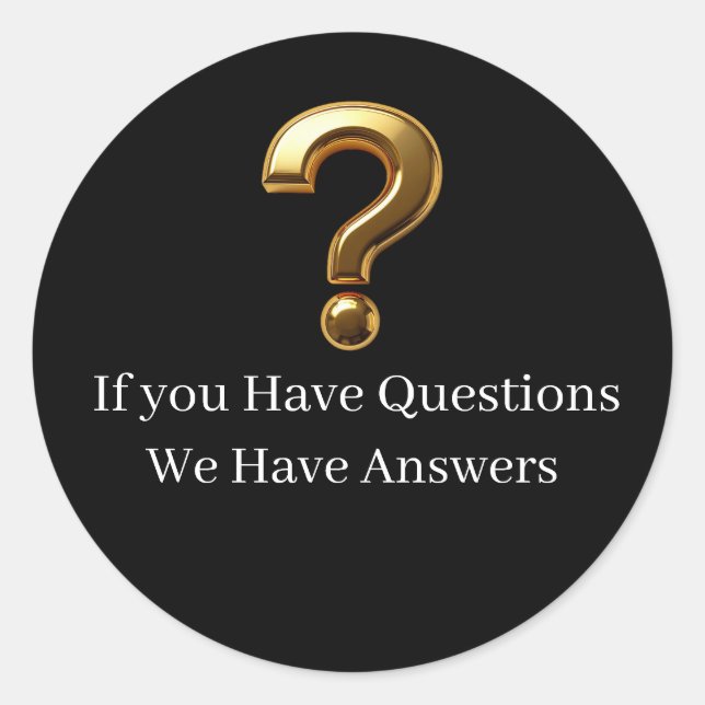 Pegatina Redonda I have Questions Staff Event Stickers (Anverso)