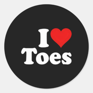 Pegatina Redonda I He Toes I Love Toes Fees