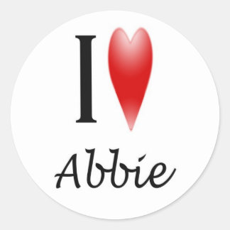 Pegatina Redonda I Heart Abbie