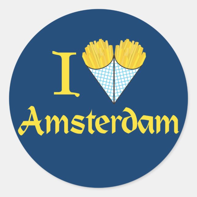 Pegatina Redonda I Heart Amsterdam (Anverso)