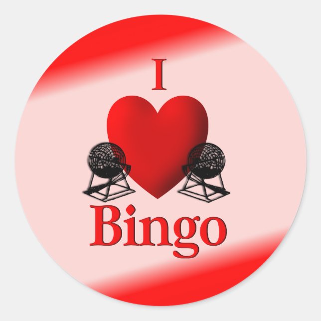 Pegatina Redonda I Heart Bingo (Anverso)