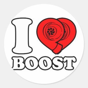 Pegatina Redonda I Heart Boost