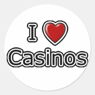 Pegatina Redonda I Heart Casinos