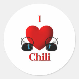 Pegatina Redonda I Heart Chili