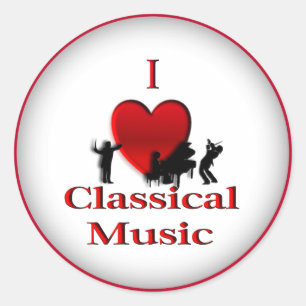 Pegatina Redonda I Heart Classical Music