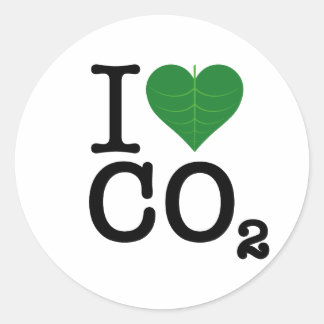 Pegatina Redonda I Heart CO2