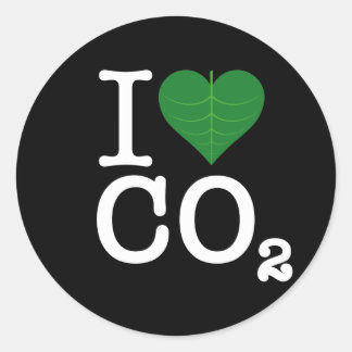 Pegatina Redonda I Heart CO2