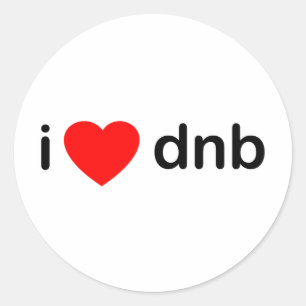 Pegatina Redonda I Heart DNB
