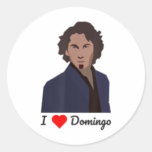 Pegatina Redonda I Heart Domingo _1