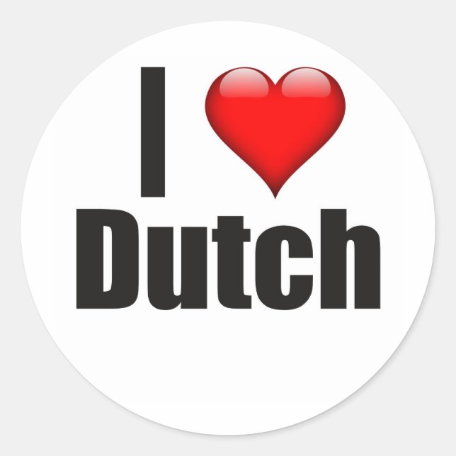 Pegatina Redonda I Heart Dutch (Anverso)