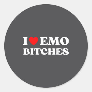 Pegatina Redonda I Heart Emo Es Funny Quote Red Heart Emo Girl Styl