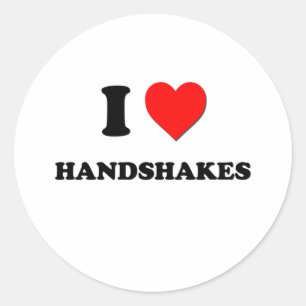 Pegatina Redonda I Heart Handshakes