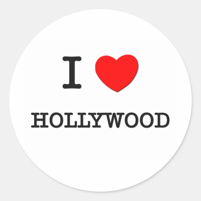 Pegatina Redonda I Heart HOLLYWOOD (Anverso)