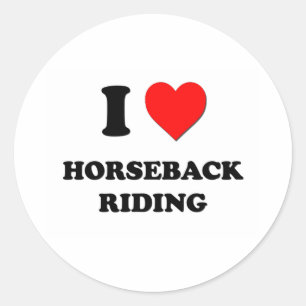 Pegatina Redonda I Heart Horseback Riding