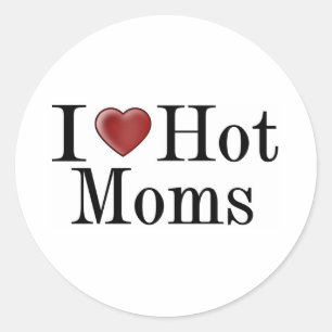 Pegatina Redonda I Heart Hot Moms