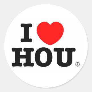 Pegatina Redonda I Heart HOU Sticker