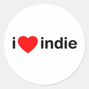 Pegatina Redonda I Heart Indie