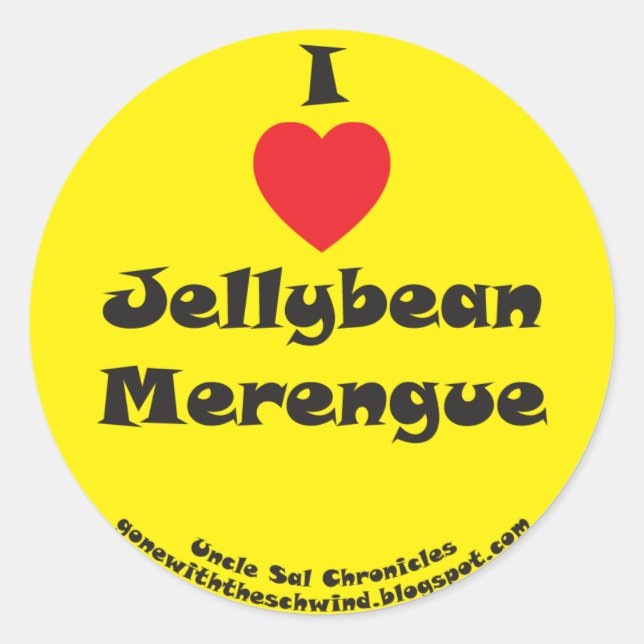 Pegatina Redonda I Heart Jellybean Merengue amarillo (Anverso)