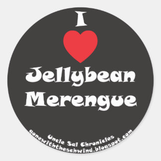 Pegatina Redonda I Heart Jellybean Merengue negro