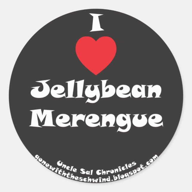 Pegatina Redonda I Heart Jellybean Merengue negro (Anverso)