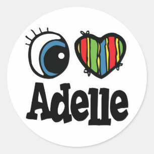 Pegatina Redonda I Heart (Love) Adelle