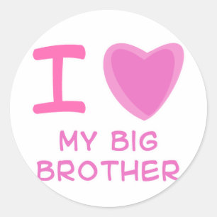 Pegatina Redonda I Heart (Love) big brother
