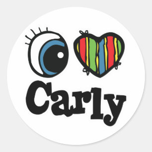 Pegatina Redonda I Heart (Love) Carly