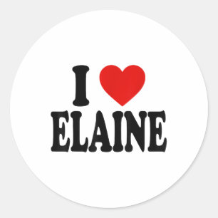 Pegatina Redonda I Heart Love Elaine _1