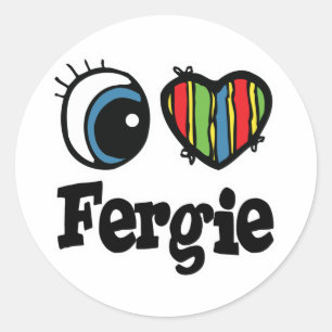 Pegatina Redonda I Heart (Love) Fergie