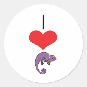 Pegatina Redonda I Heart (Love) Iguanas