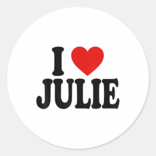 Pegatina Redonda I Heart Love Julie _1
