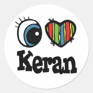 Pegatina Redonda I Heart (Love) Keran
