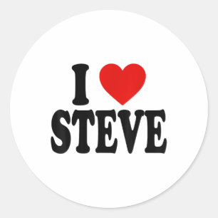 Pegatina Redonda I Heart Love Steve _1