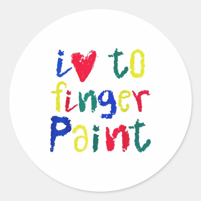 Pegatina Redonda I Heart Love To Finger Paint - Funny Couple  (Anverso)