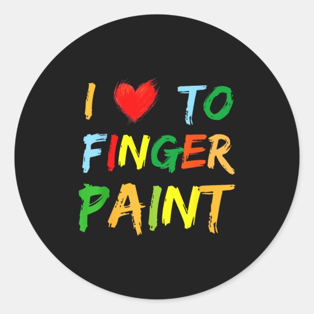 Pegatina Redonda I Heart Love To Finger Paint I'm Paint Cute Couple (Anverso)