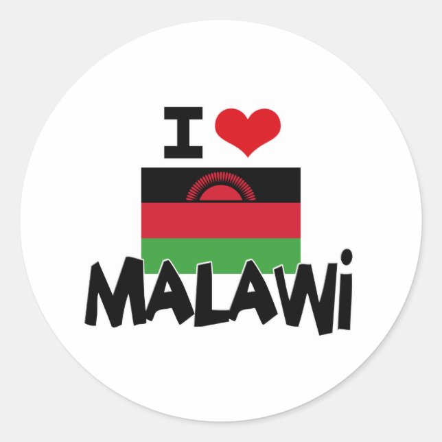 PEGATINA REDONDA I HEART MALAWI (Anverso)