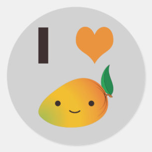 Pegatina Redonda I Heart Mango