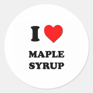 Pegatina Redonda I Heart Maple Syrup
