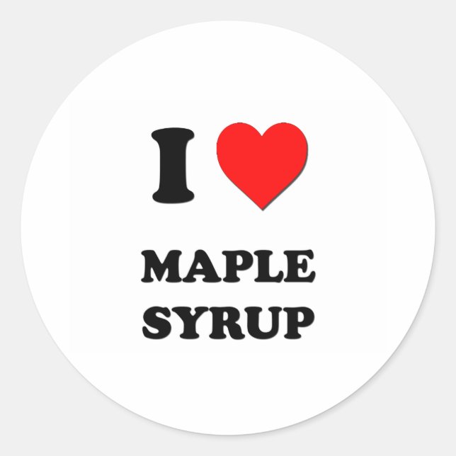 Pegatina Redonda I Heart Maple Syrup (Anverso)