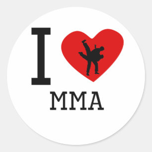 Pegatina Redonda I Heart MMA