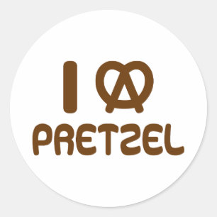 Pegatina Redonda I Heart Pretzel