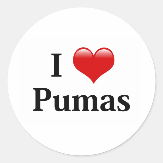 Pegatina Redonda I Heart Pumas (Anverso)