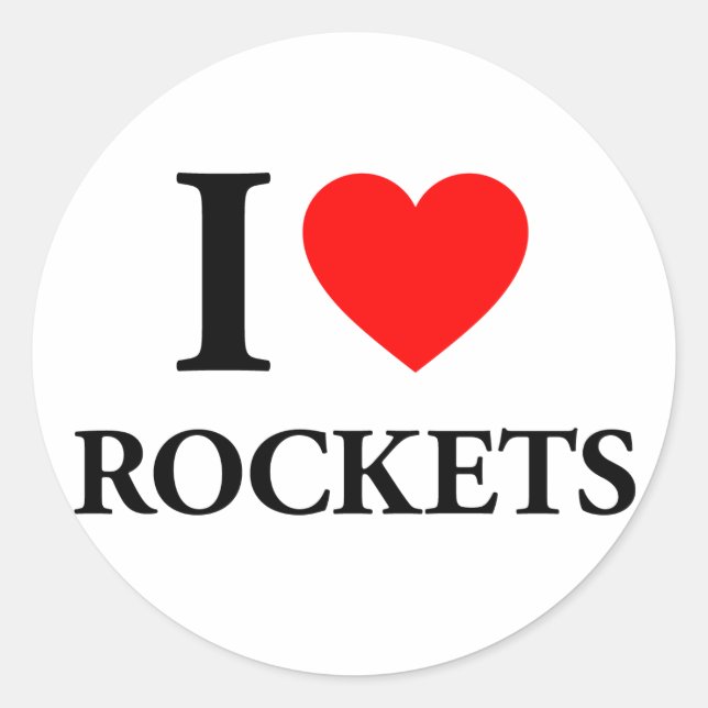 Pegatina Redonda I Heart Rockets (Anverso)