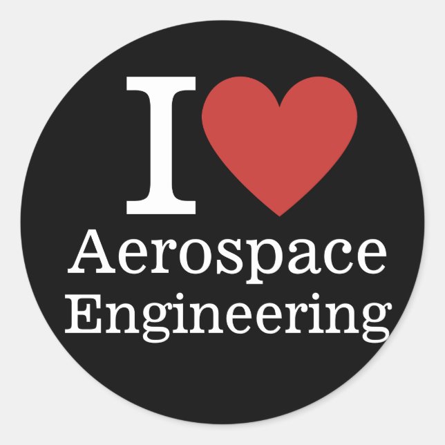 Pegatina Redonda I Ingeniería Aeroespacial ❤️ Estudiantes/Facultad (Anverso)