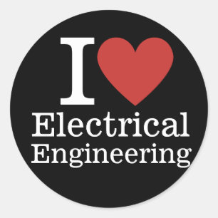 Pegatina Redonda I ❤️ Ingeniería Eléctrica para Estudiantes/Faculta