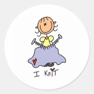Pegatina Redonda I Knit