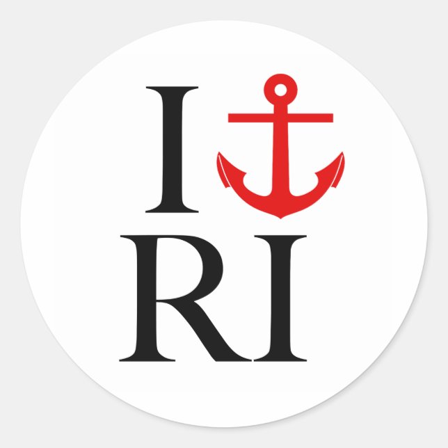 Pegatina Redonda I Love (Anchor) RI (Anverso)