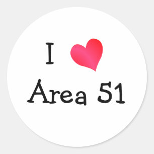 Pegatina Redonda I Love Area 51