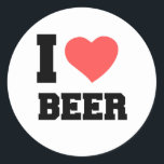 PEGATINA REDONDA I LOVE BEER<br><div class="desc">love, cool, cute, comic, couple, family, sports, science, retro, nerd, elegant, fruits</div>